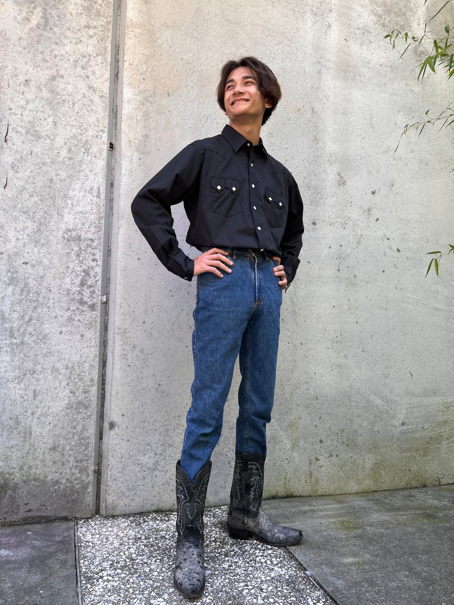 2000s White Horse Black Western Shirt