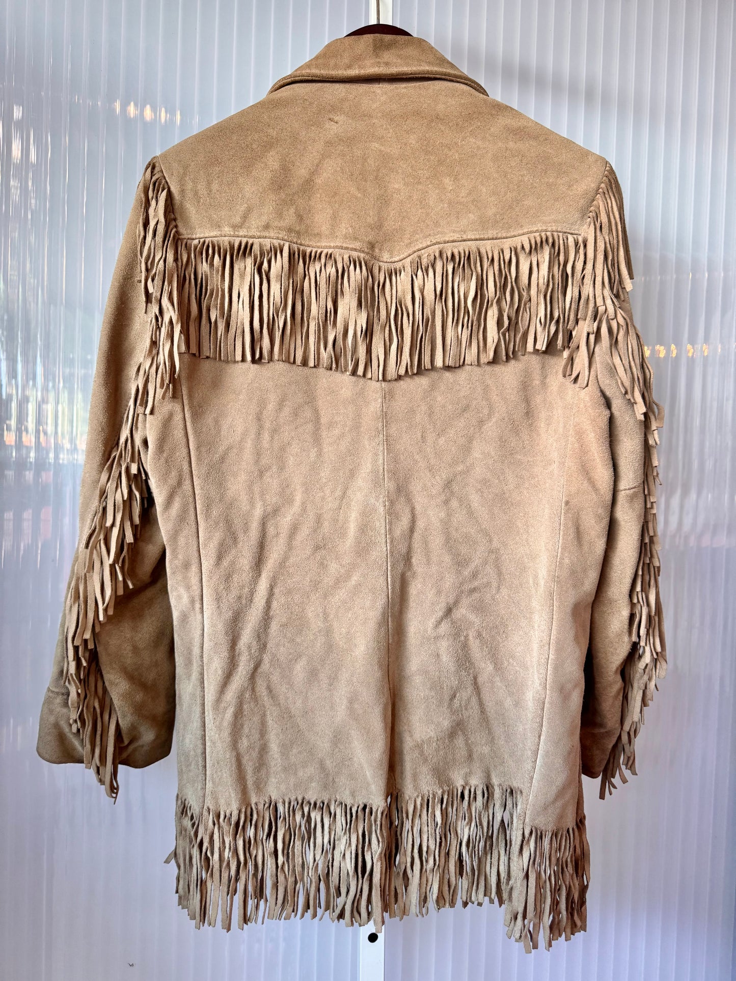1960s Excelled Tan Suede Fringe Jacket
