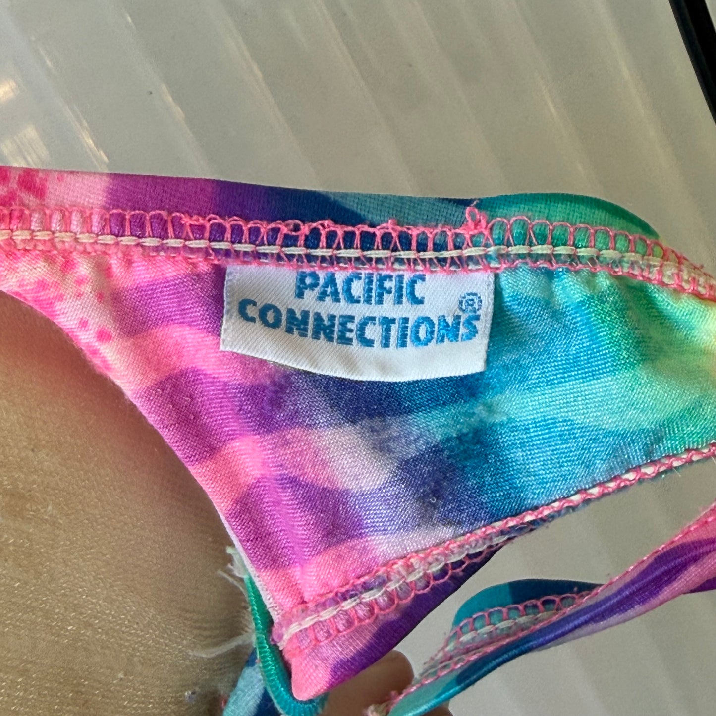 1990s Rainbow Zebra Bikini Set