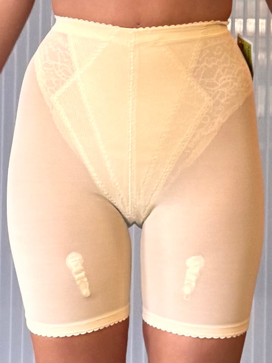 1940s Vanity Fair Cream Shapewear Garter Shorts