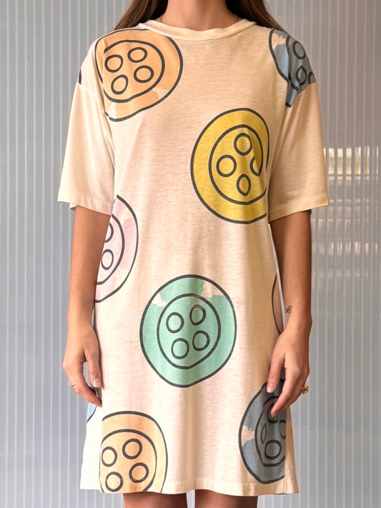 1990s Gitano Large Button Pattern T-Shirt