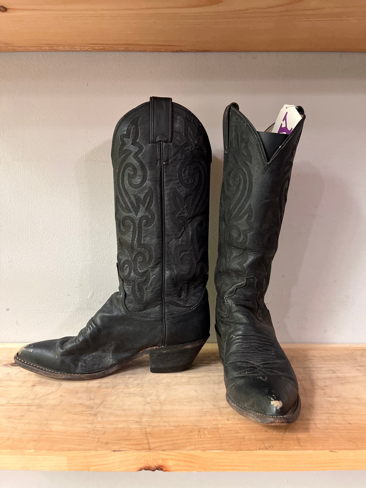 Justin Style Black Leather Boots