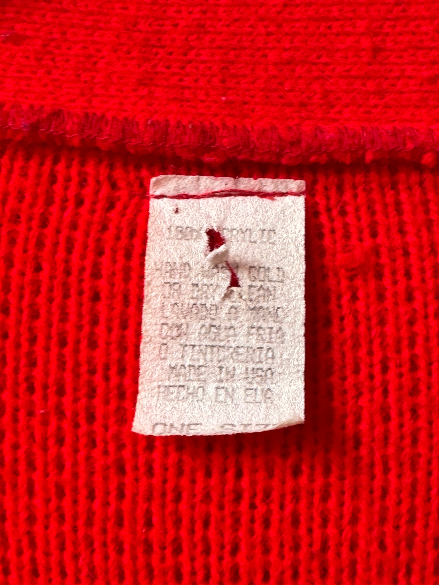 1980s Red Knit Bedazzled Full-Length Cardigan Coat