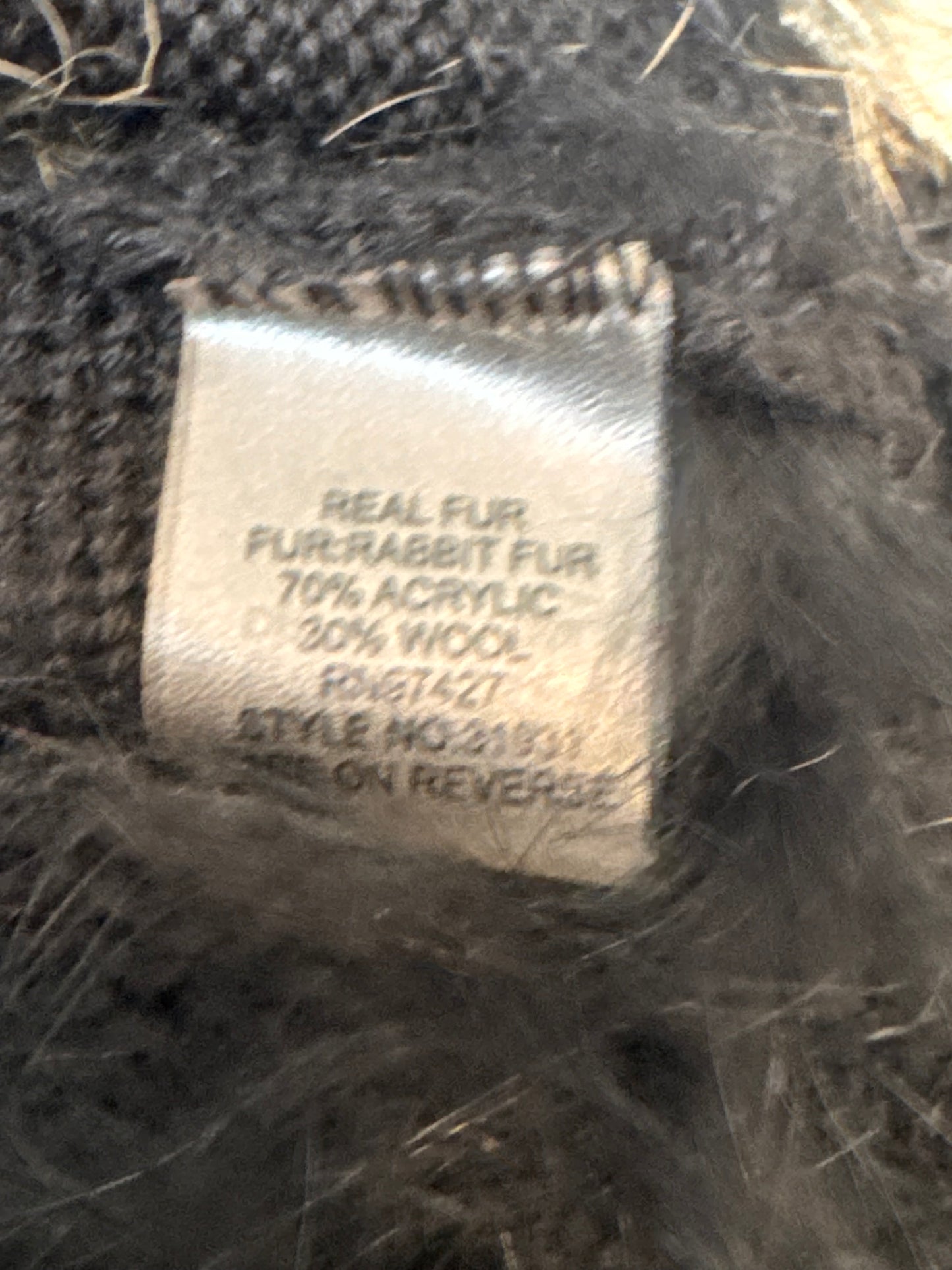 Y2K Black & Taupe Rabbit Fur Cardigan Vest