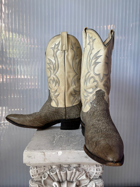 Dan Post 2-Tone Tan Leather Cowboy Boots 8