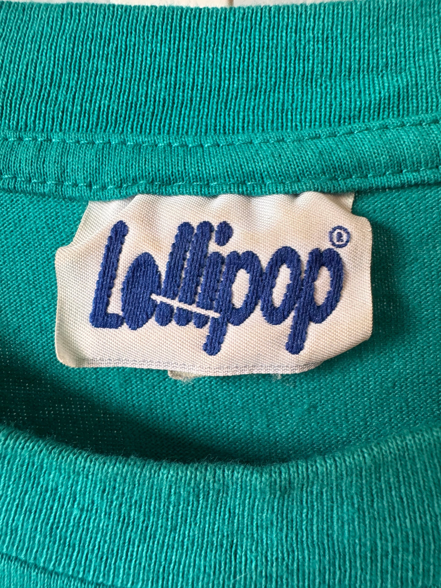 1980s Puppy Patterned Teal T-Shirt