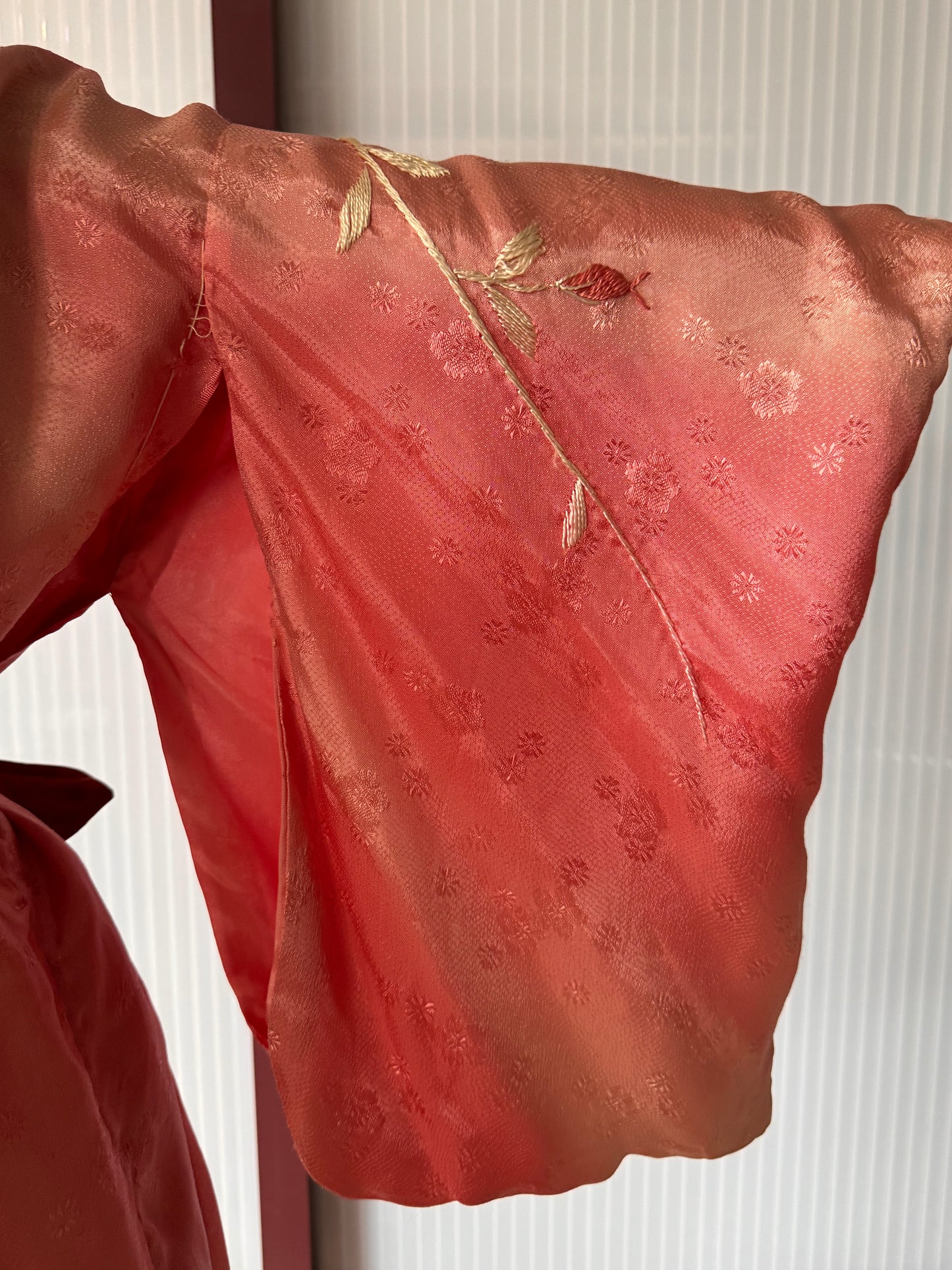 Pink Floral Embroidery Yukata