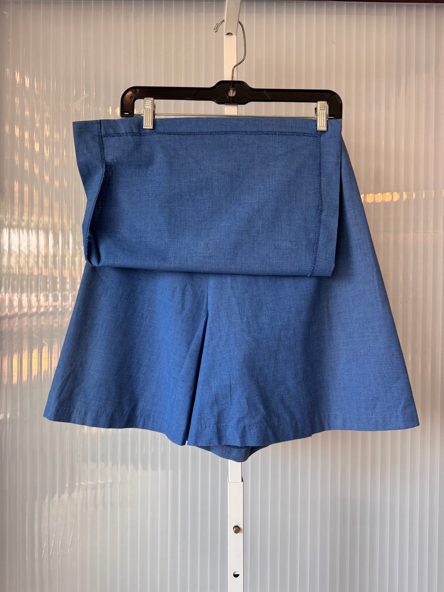 1970s Chambray Blue Skort