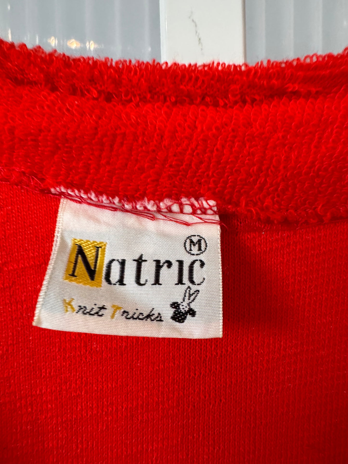 1970s Red & White Terrycloth Swimsuit