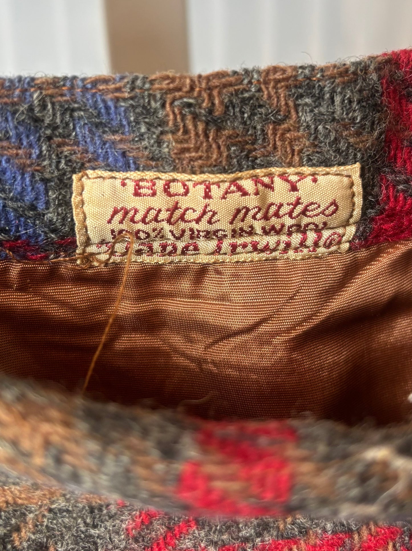 1970s Multicolor Plaid Tweed Skirt w/ Mini Pocket
