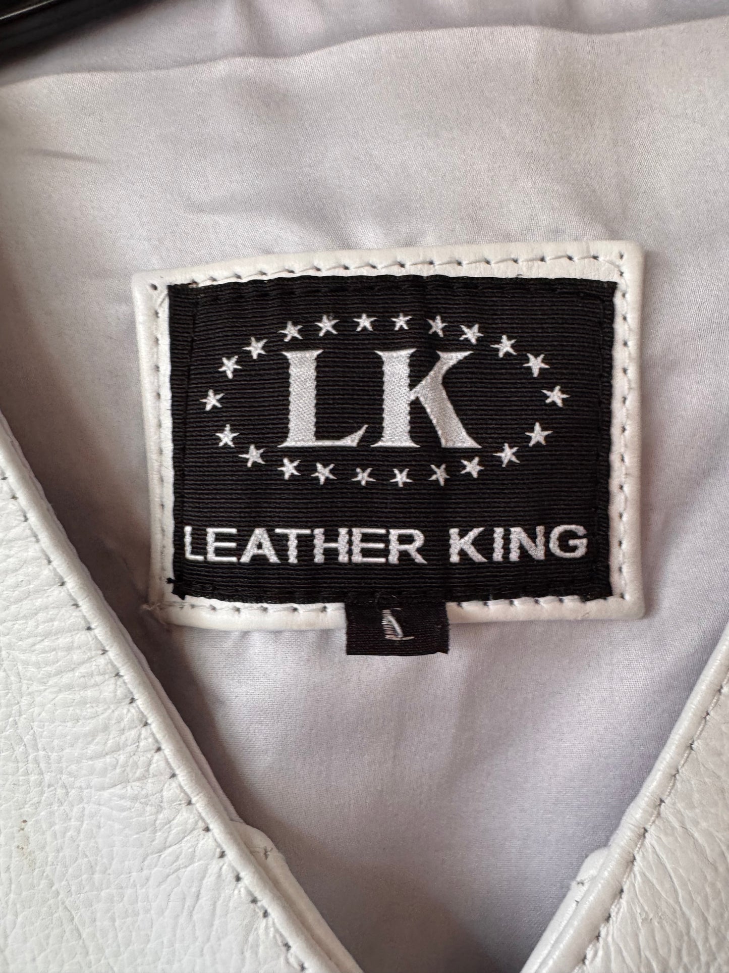1980s White Fringe Leather Vest