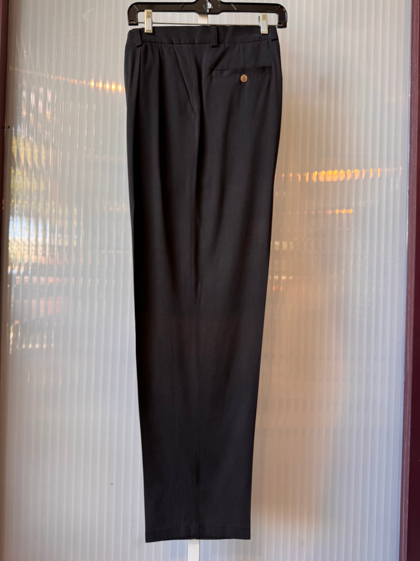 1980s Black Pleated Trousers