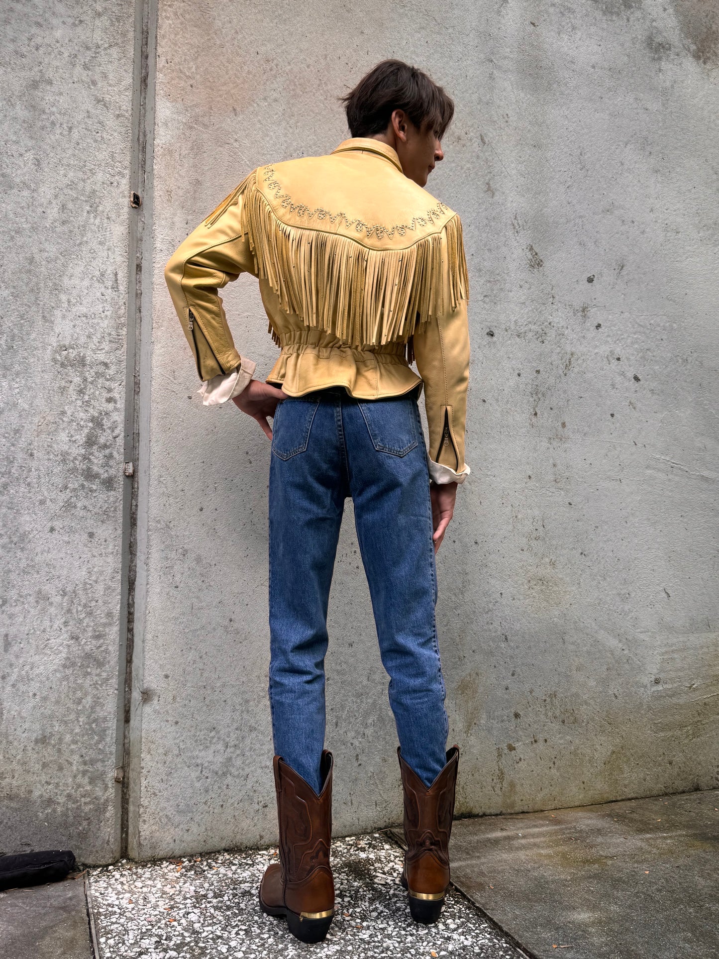 Y2K Vance Leathers Fringe Leather Jacket