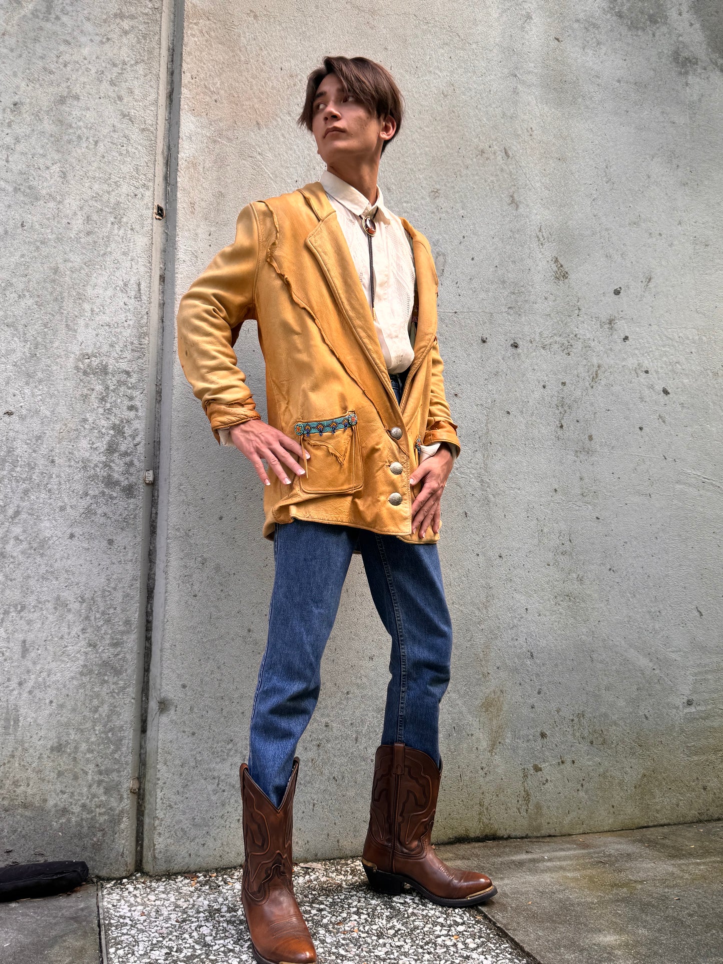 1970s Native American Leather Jacket