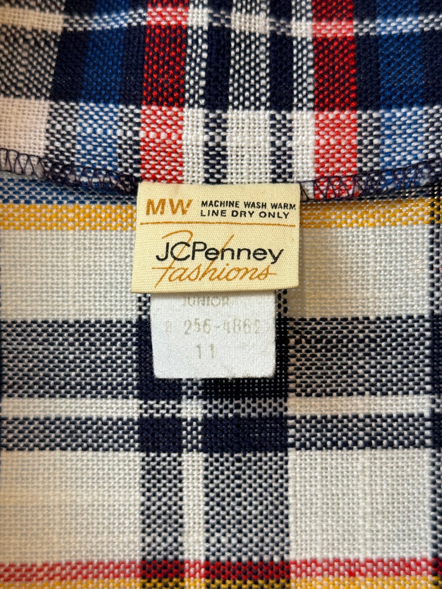 1970s Primary Color Plaid Blazer