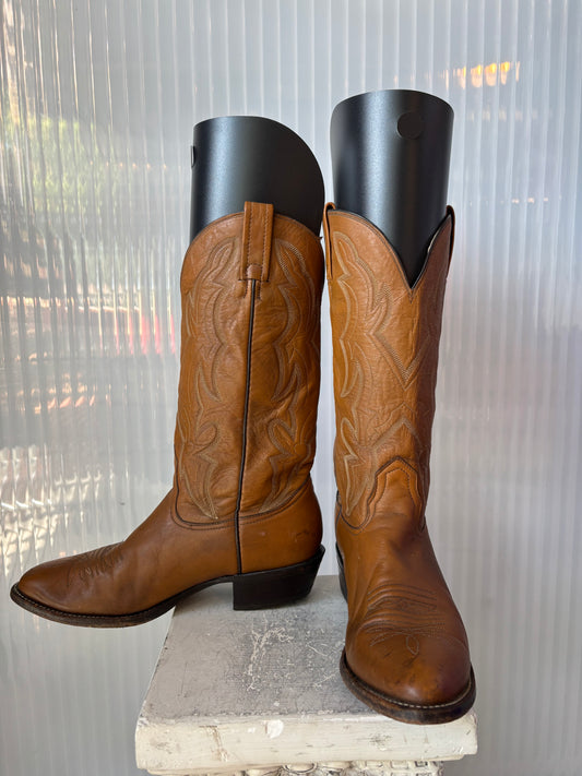 Nocona Light Brown Leather Cowboy Boots 8 1/2E