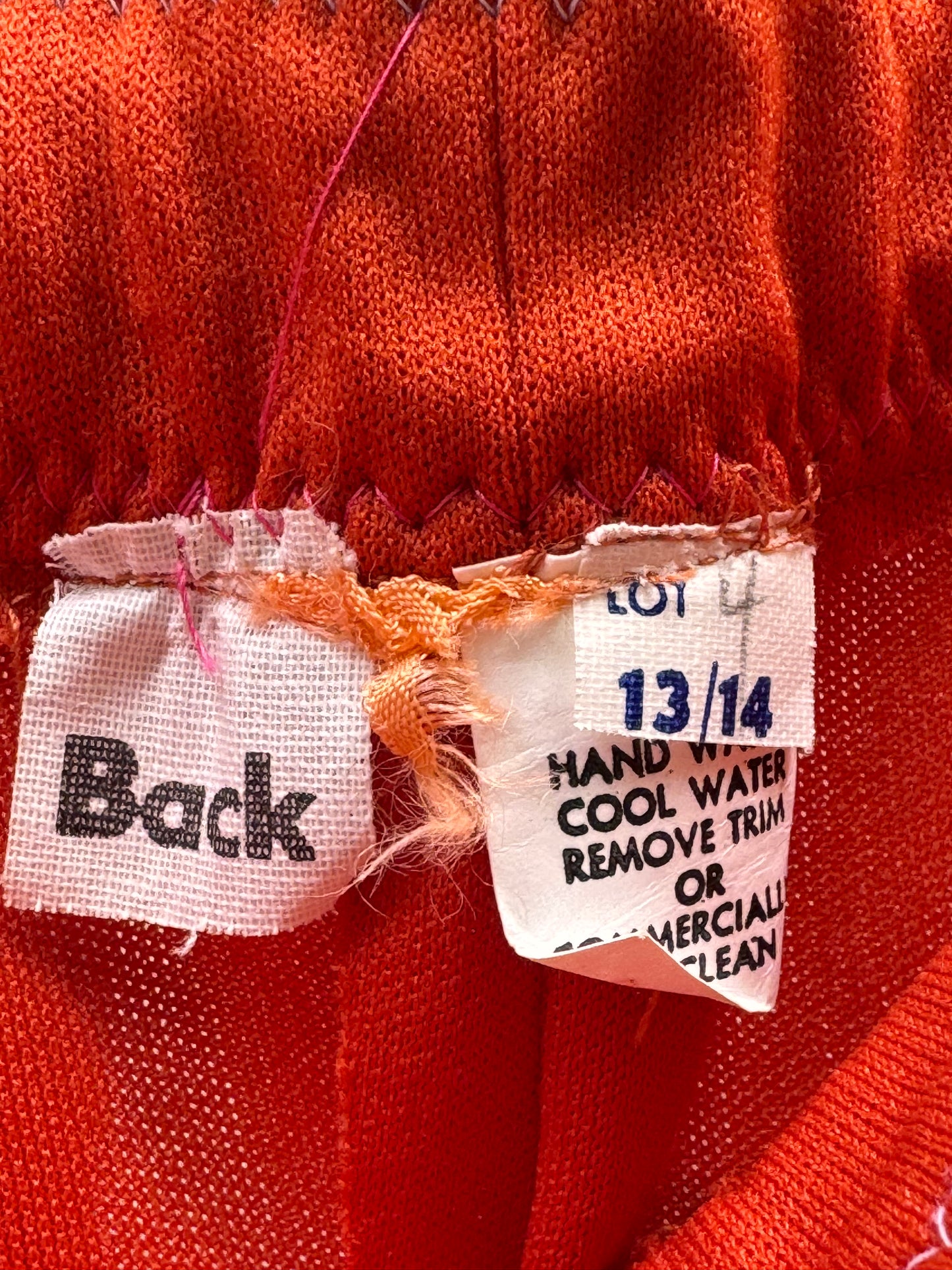 1970s Orange PolyKnit Maxi Skirt