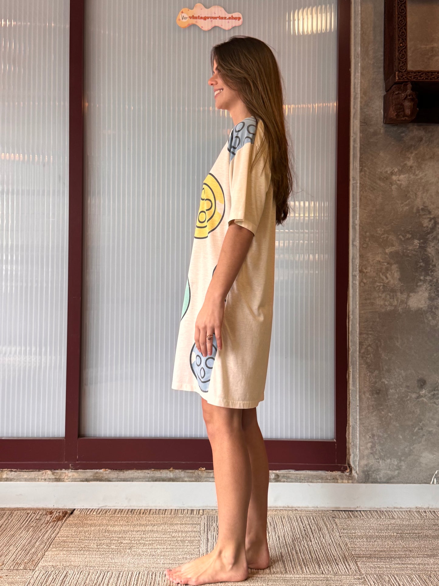 1990s Gitano Large Button Pattern T-Shirt