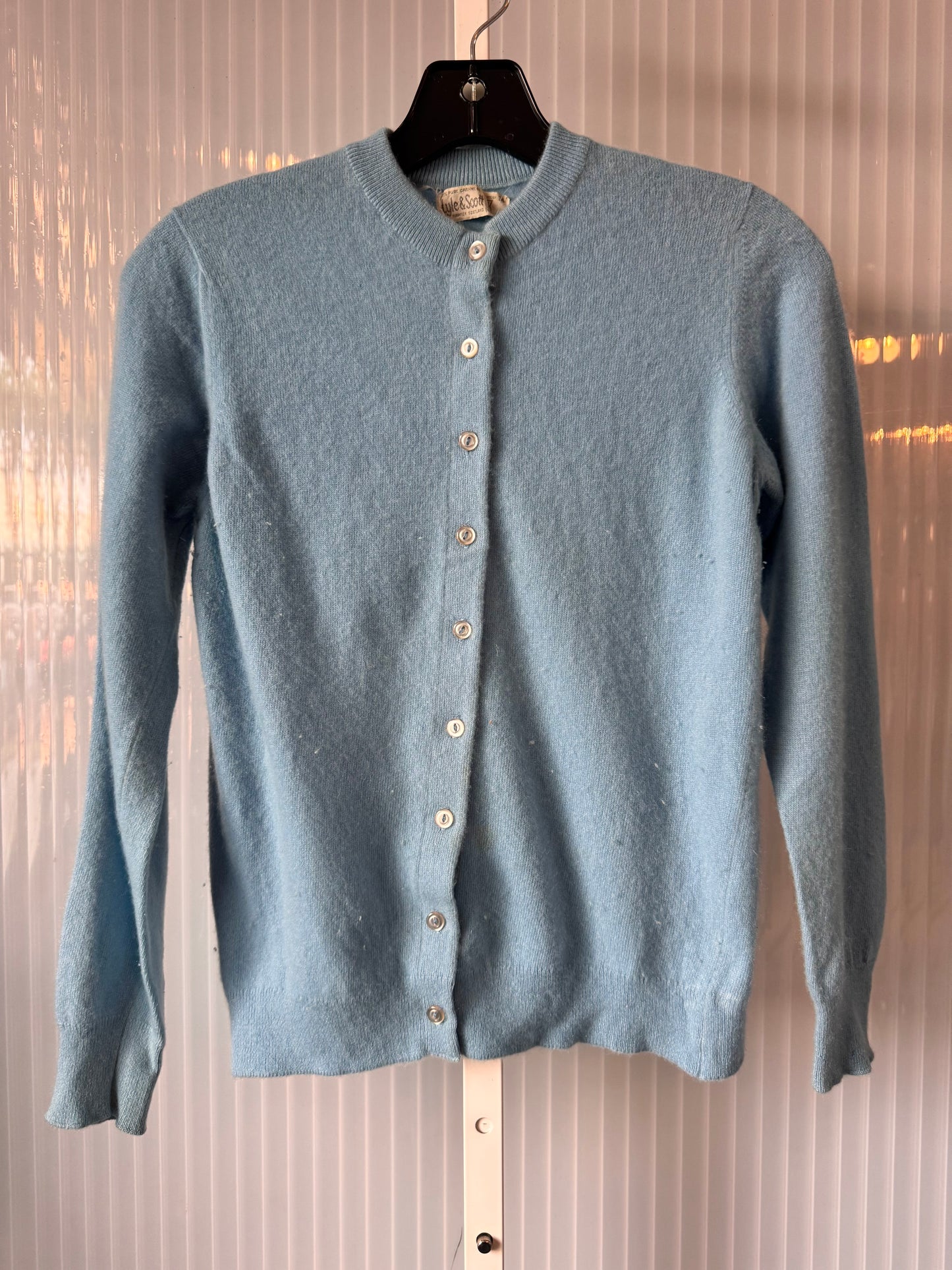 1950s Light Blue Wool Cardigan