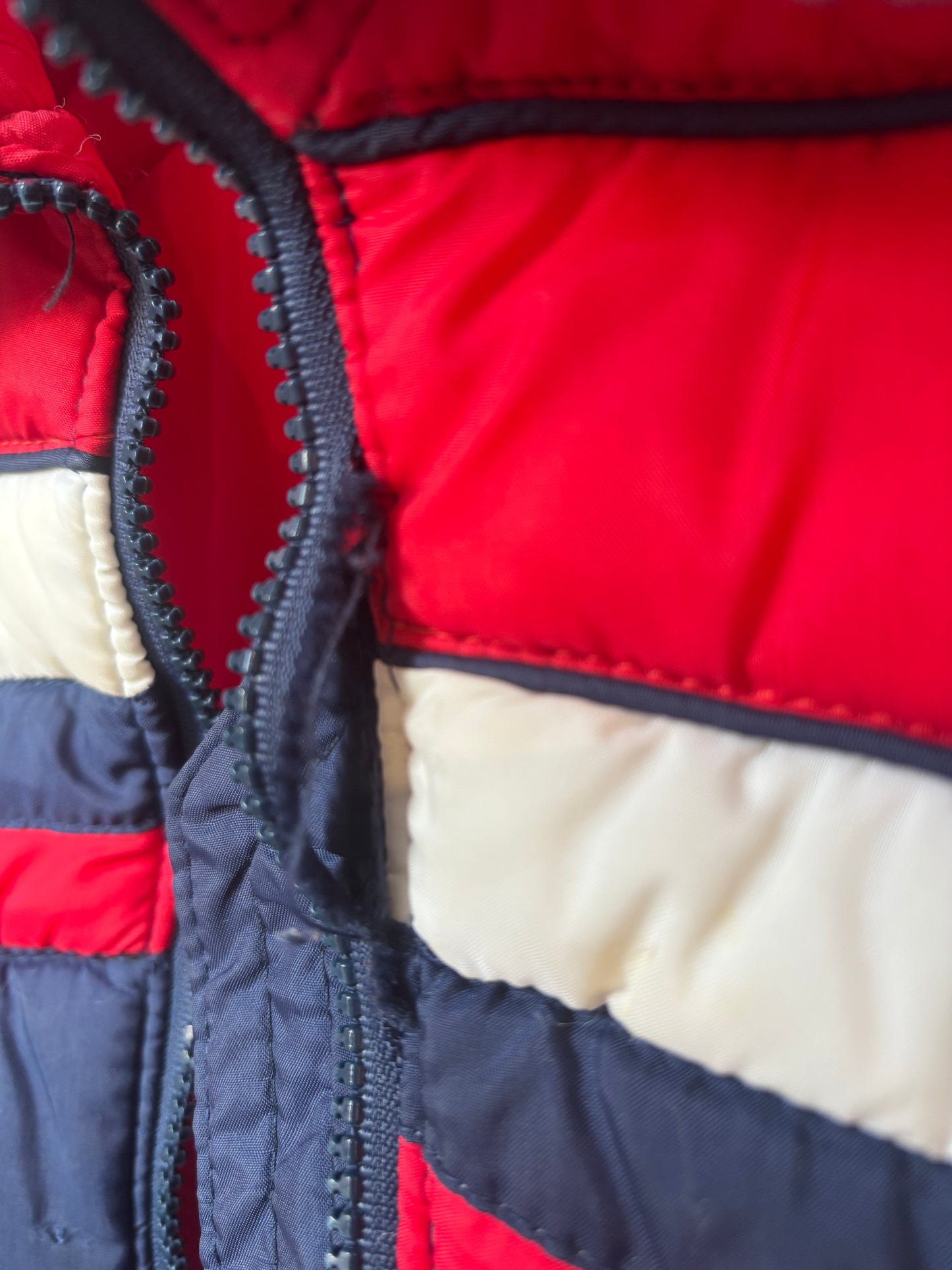 1980s Red, White, and Blue Puffer Vest