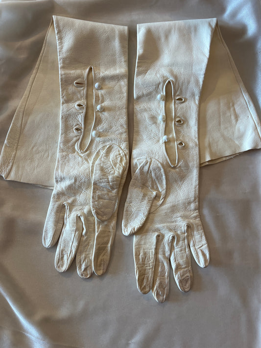 White Leather Gloves