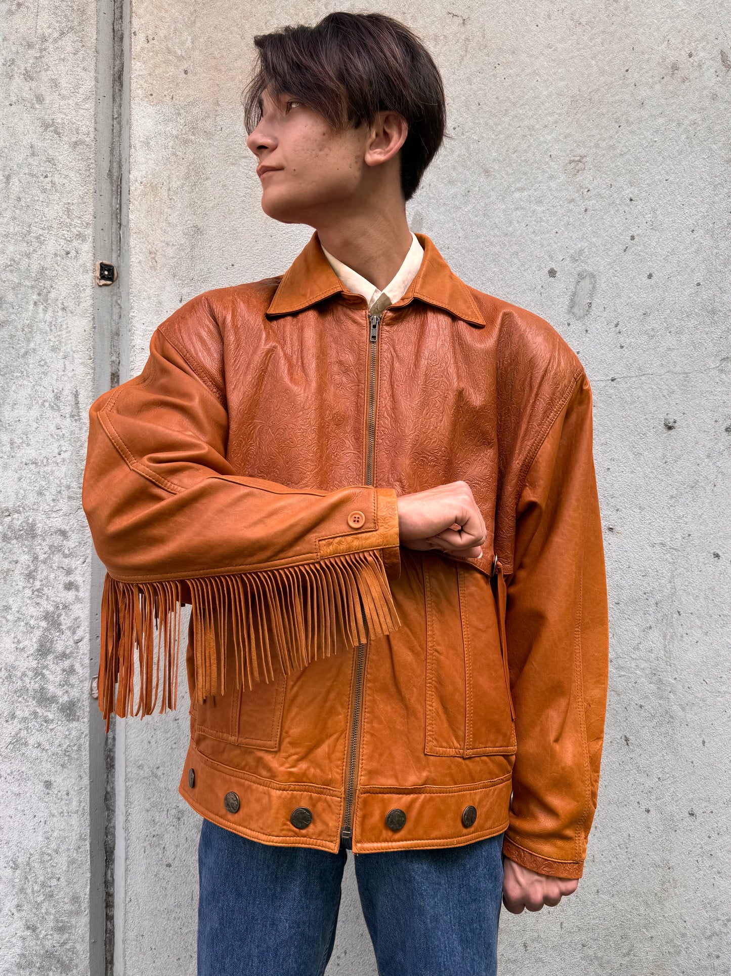 1980s M. Julian Leather Fringe Jacket