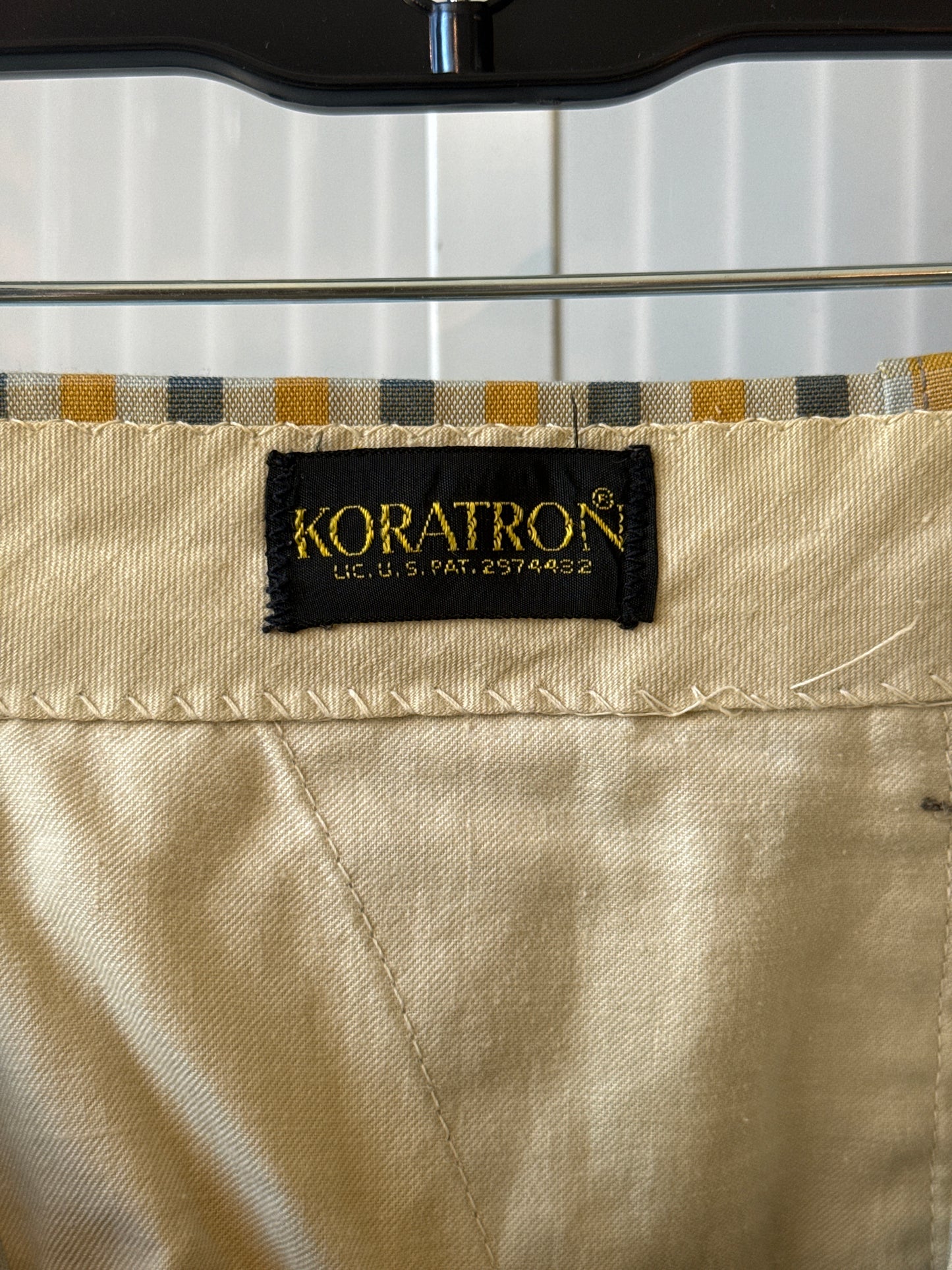 1970s Blue and Yellow Gingham Pants