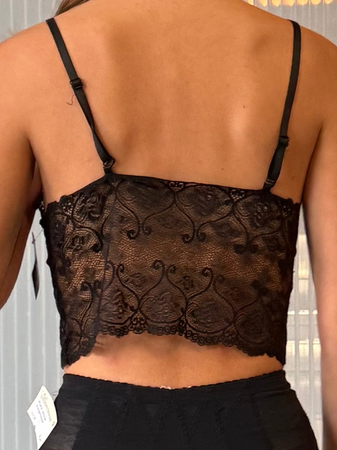 2000s Black Lace Crop Top / Bra
