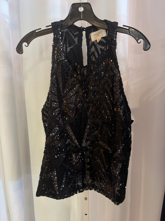 2010s Everly Black Sequin Top