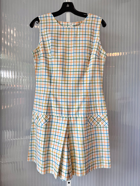 1970s Multicolor Tattersall-Check Romper