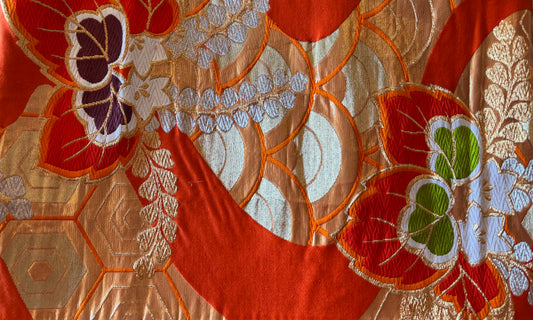 Orange & Gold Floral Obi