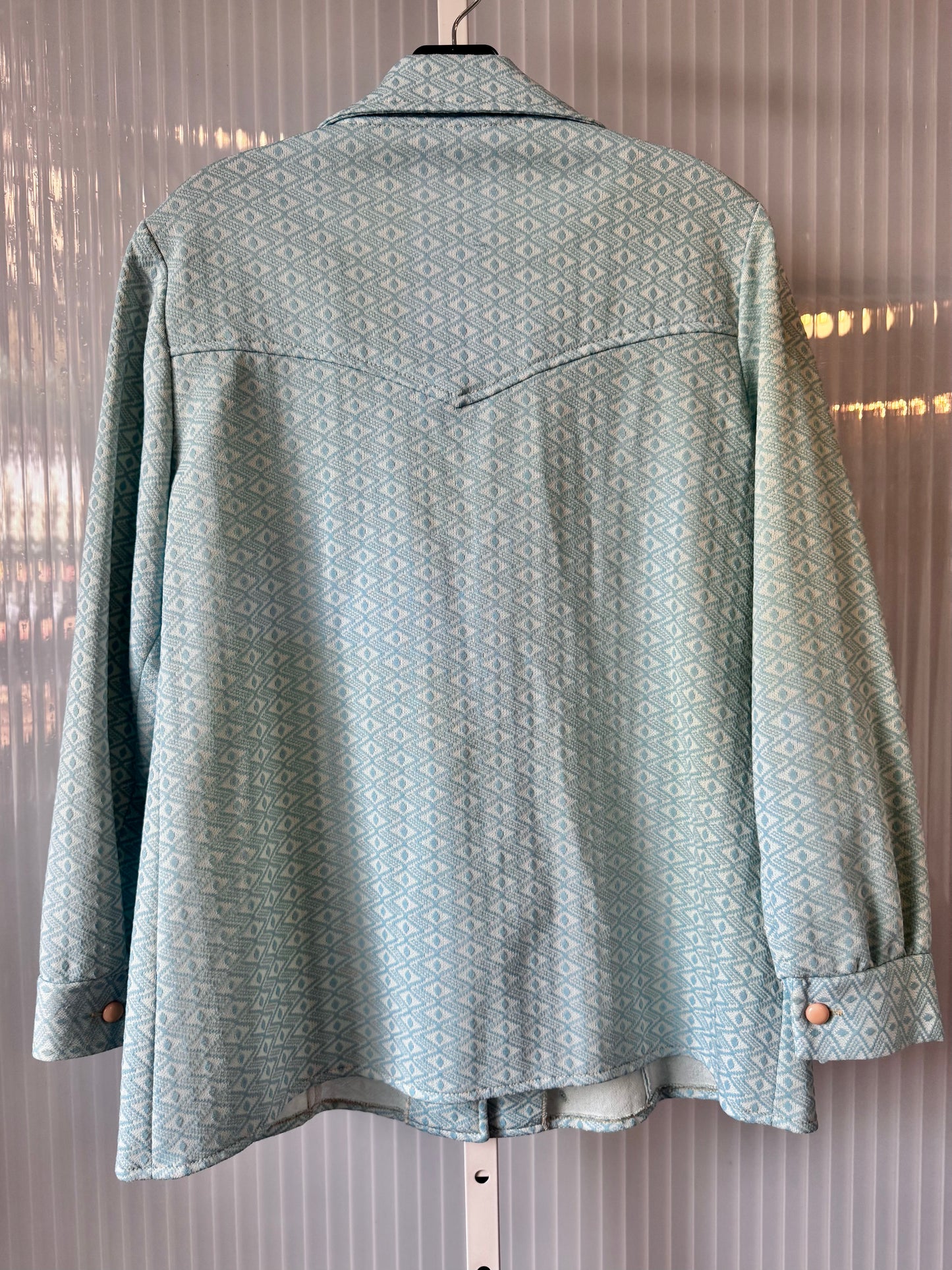 1970s Blue & White Leisure Suit Shacket