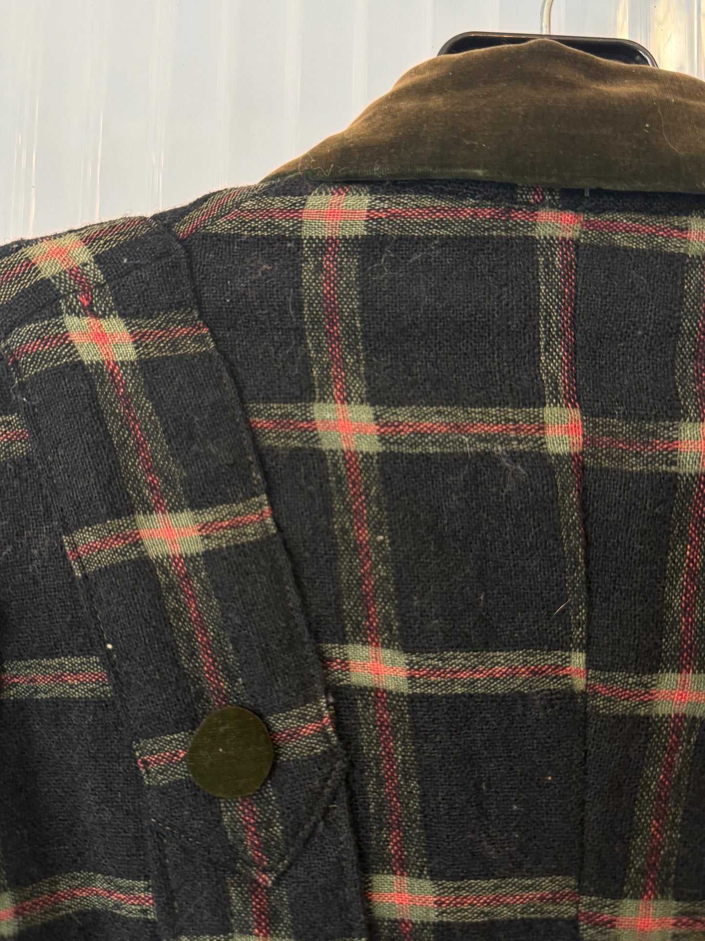 1940s Plaid Wool Suit Jacket