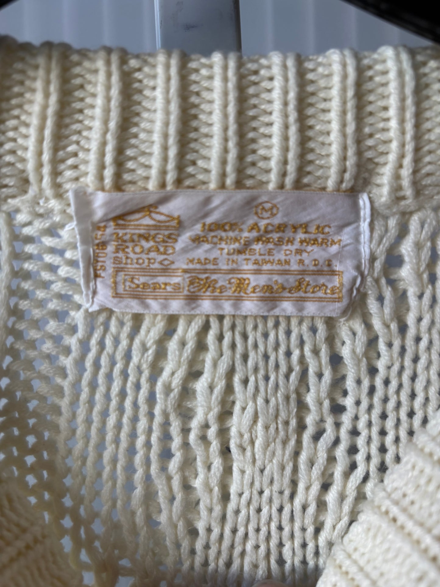 1980s White Cable Chunky Knit Sweater