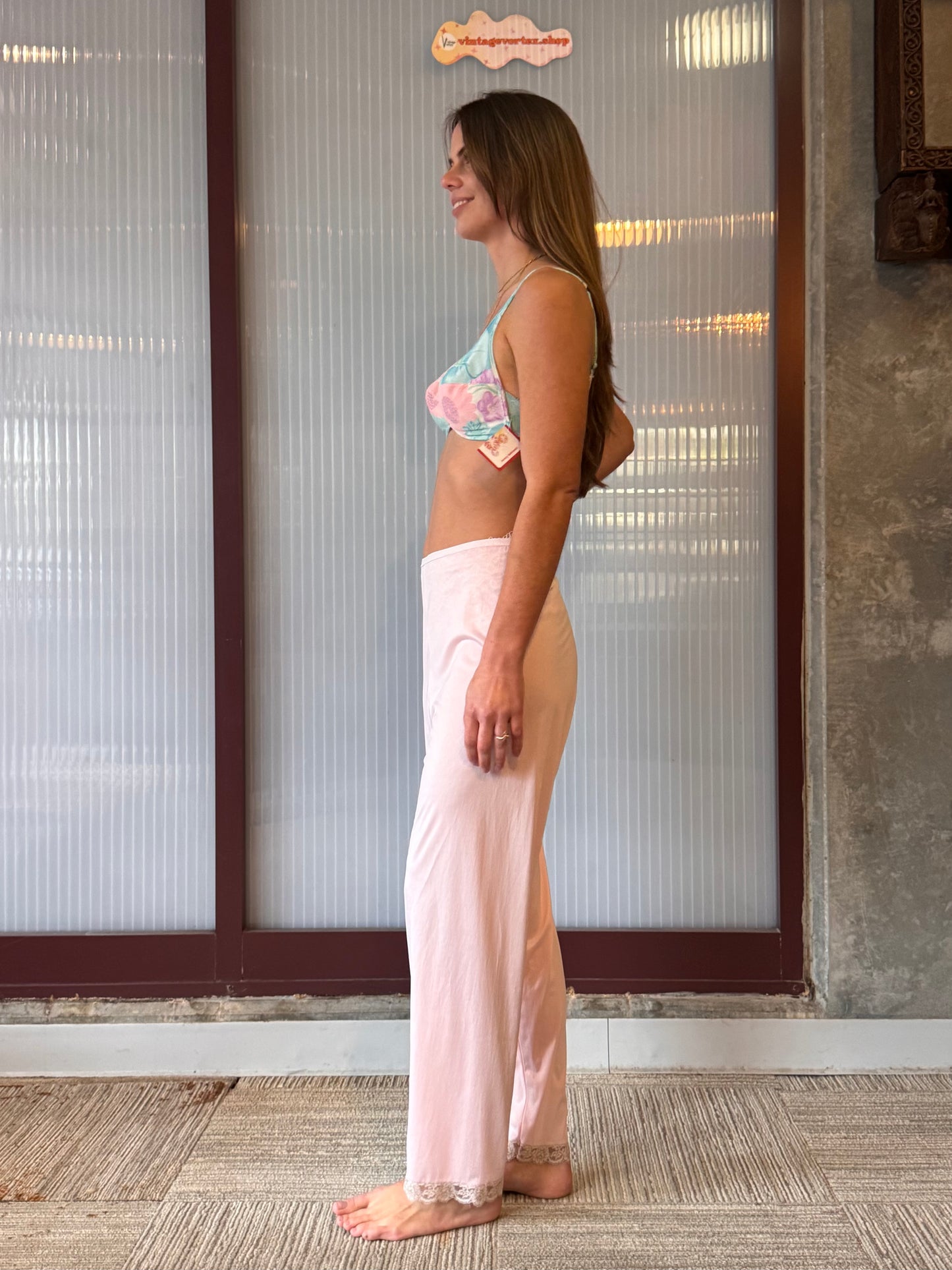 1960s Pinehurst Pink Satin Pajama Pants