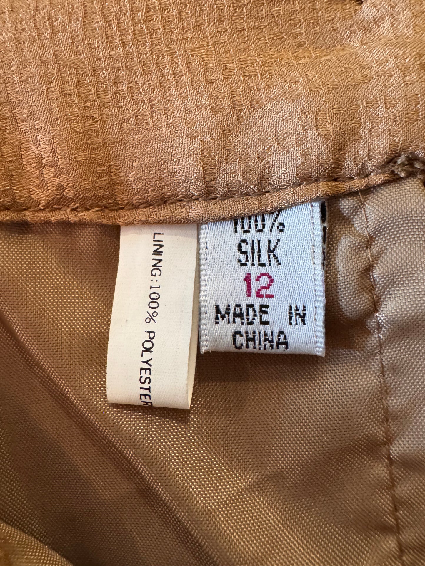 2000s 100% Silk Raw Umber Skirt