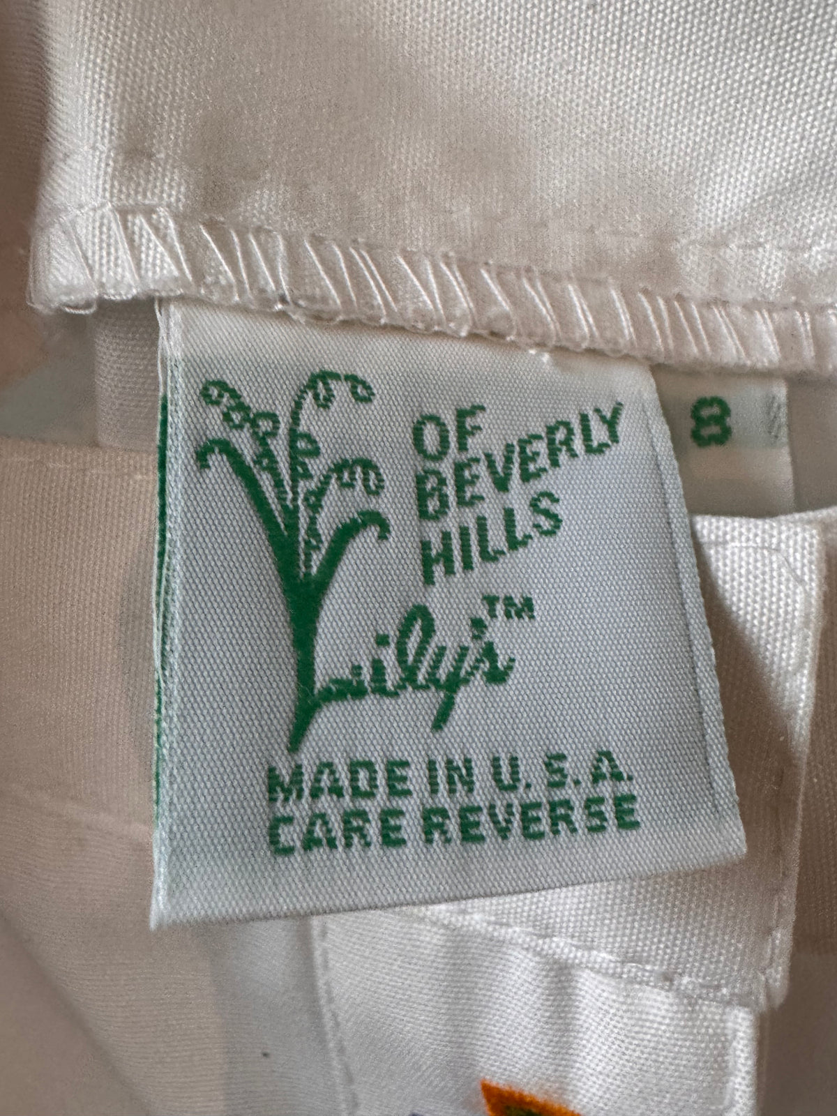 Early 1980s Embroidered White Pleated Skirt