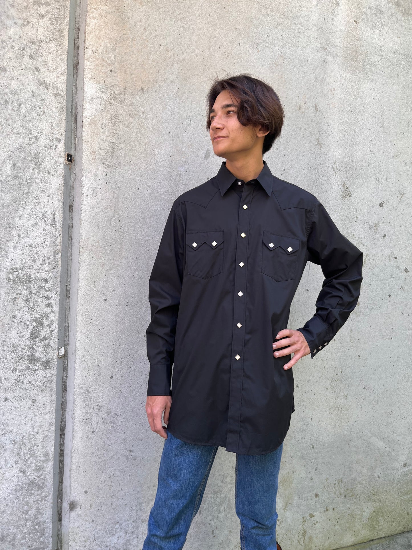 2000s White Horse Black Western Shirt