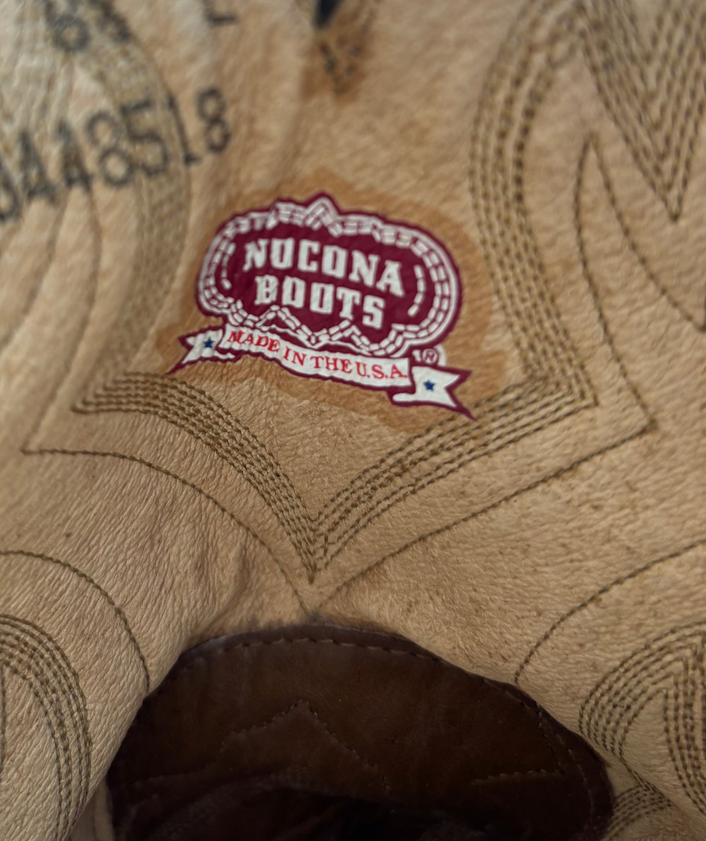 Nocona Light Brown Leather Cowboy Boots 8 1/2E
