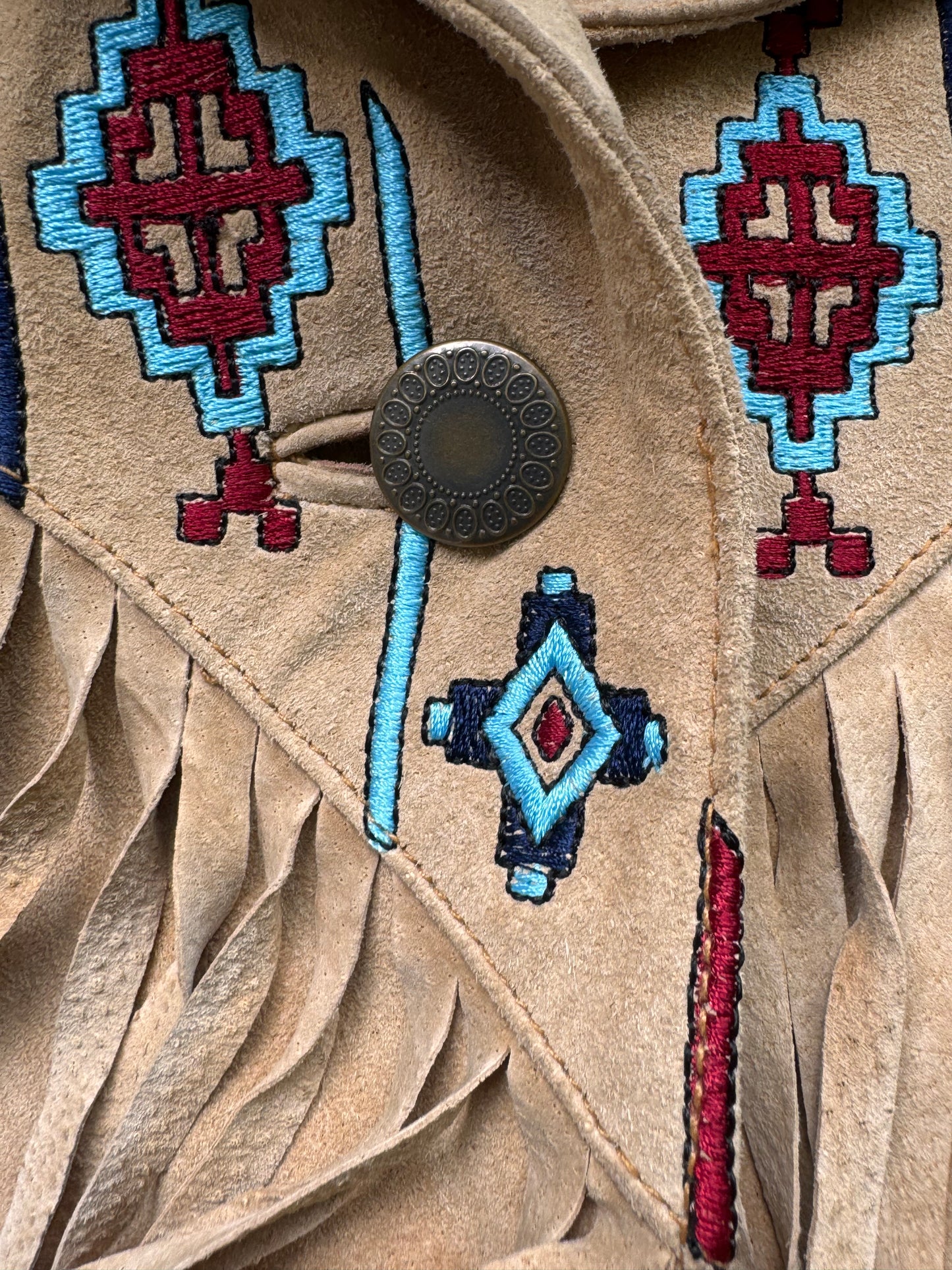 1990s Via Accenti Fringe Leather Jacket