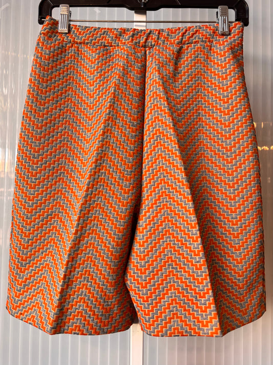 1970s Orange & Gray Chevron Shorts