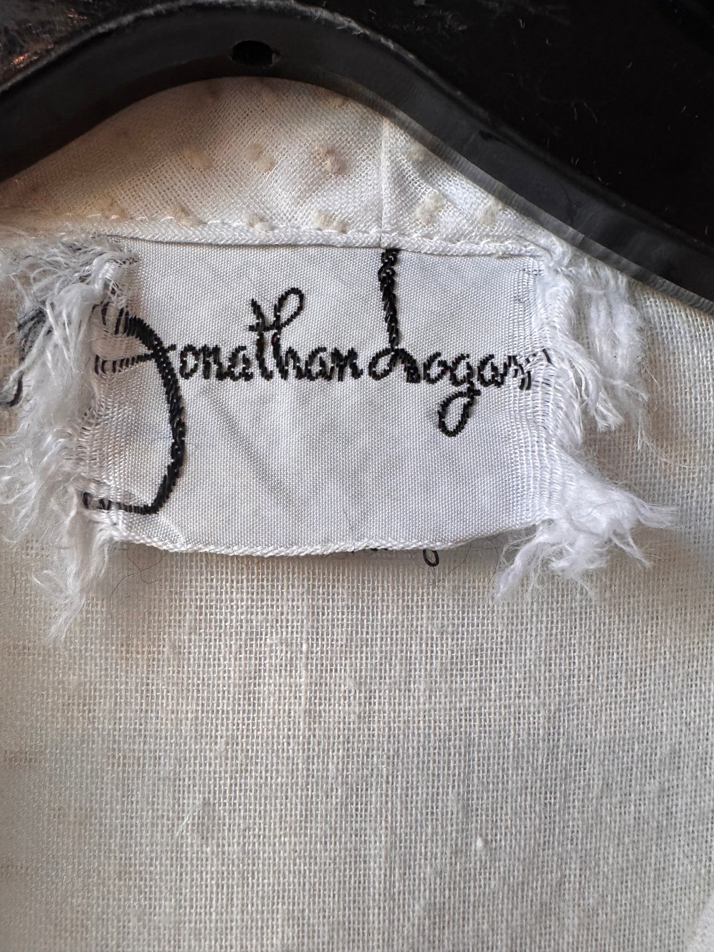 1950s White Swiss Dot Long-Sleeve Shirtwaist Dress