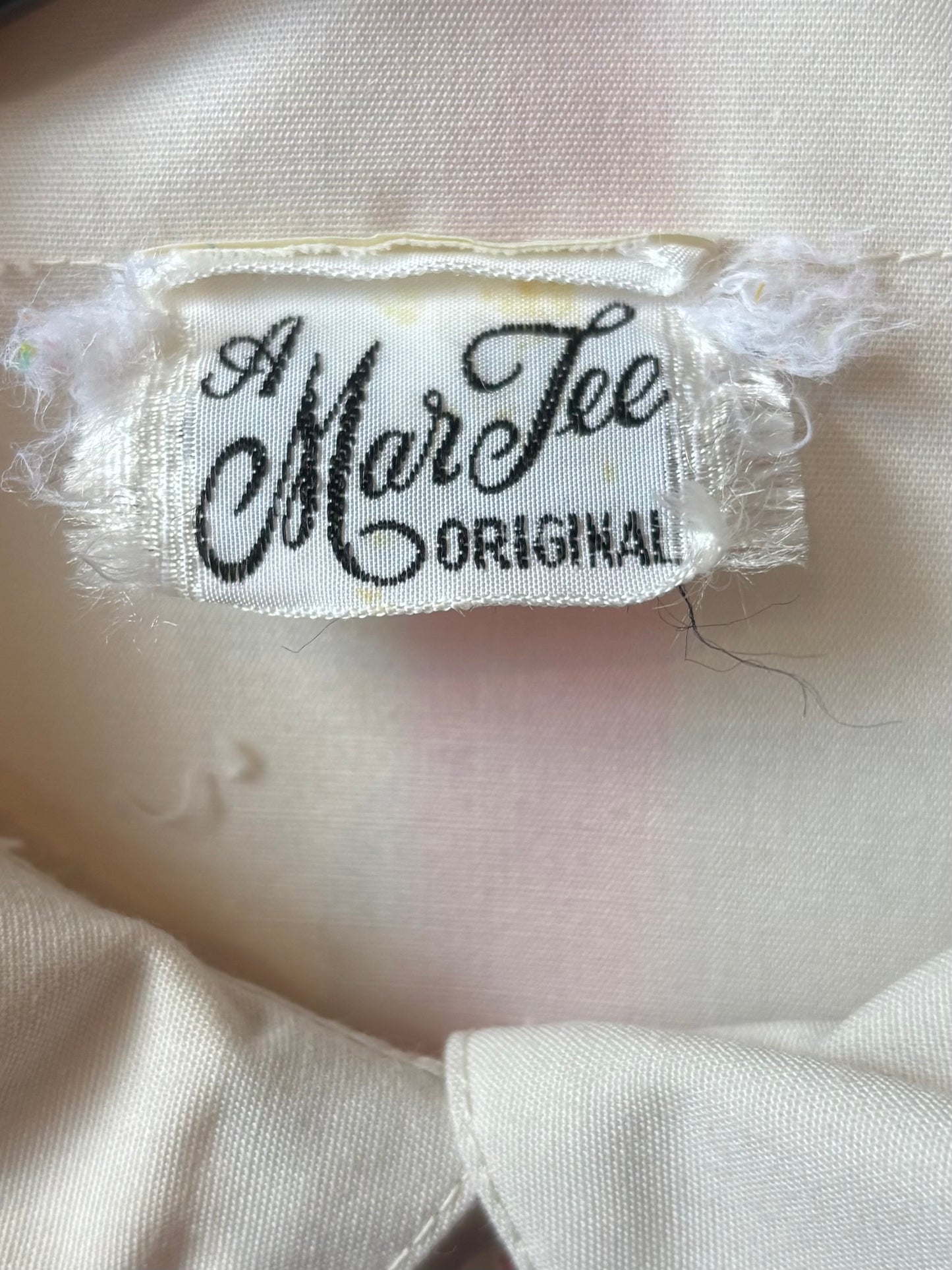 1960s Pink & White Point-collar Stripe Shirtwaist Dress