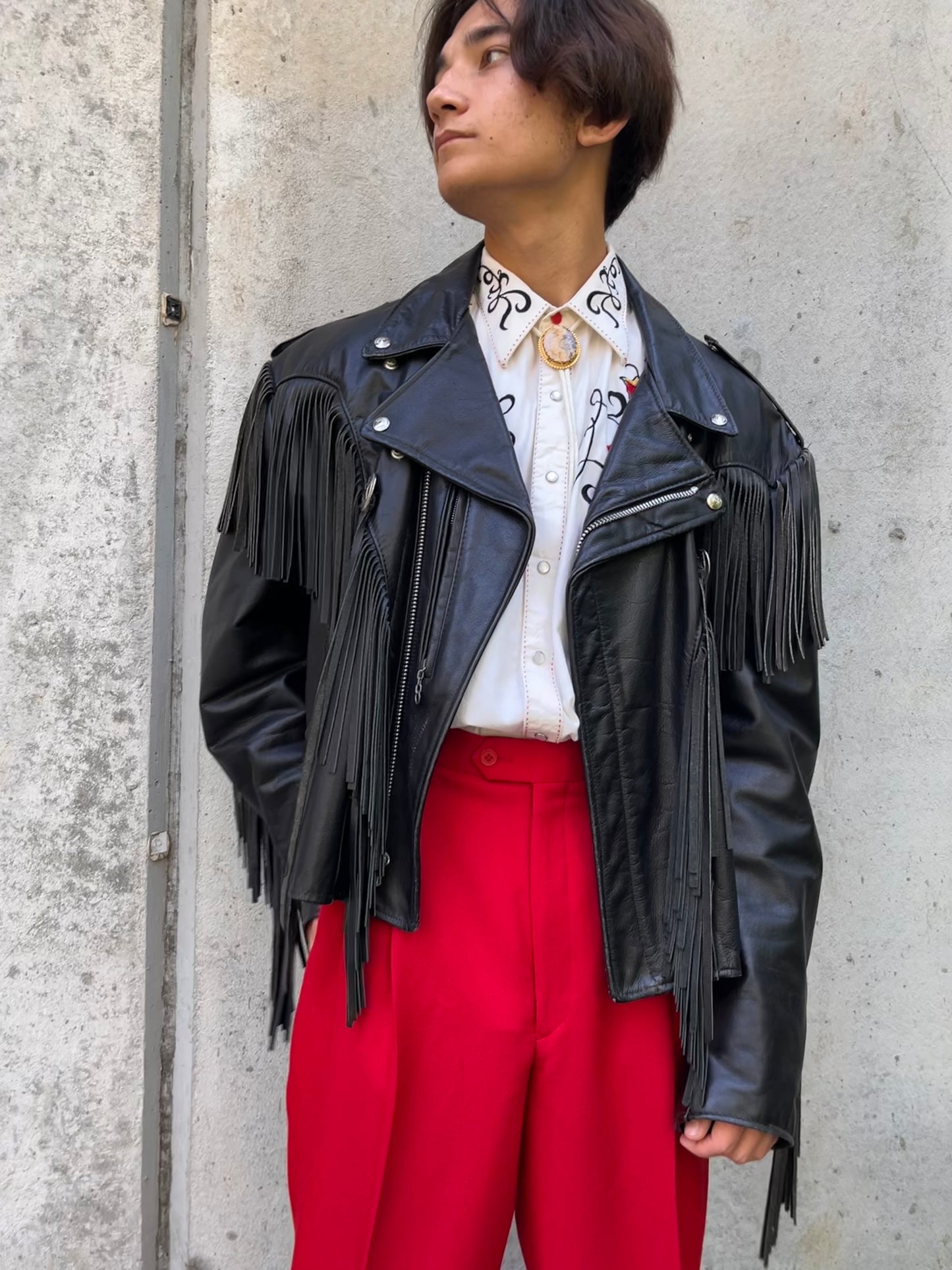 1980s Dur O Jac by Schott N.Y.C. Black Fringe Leather Moto Jacket