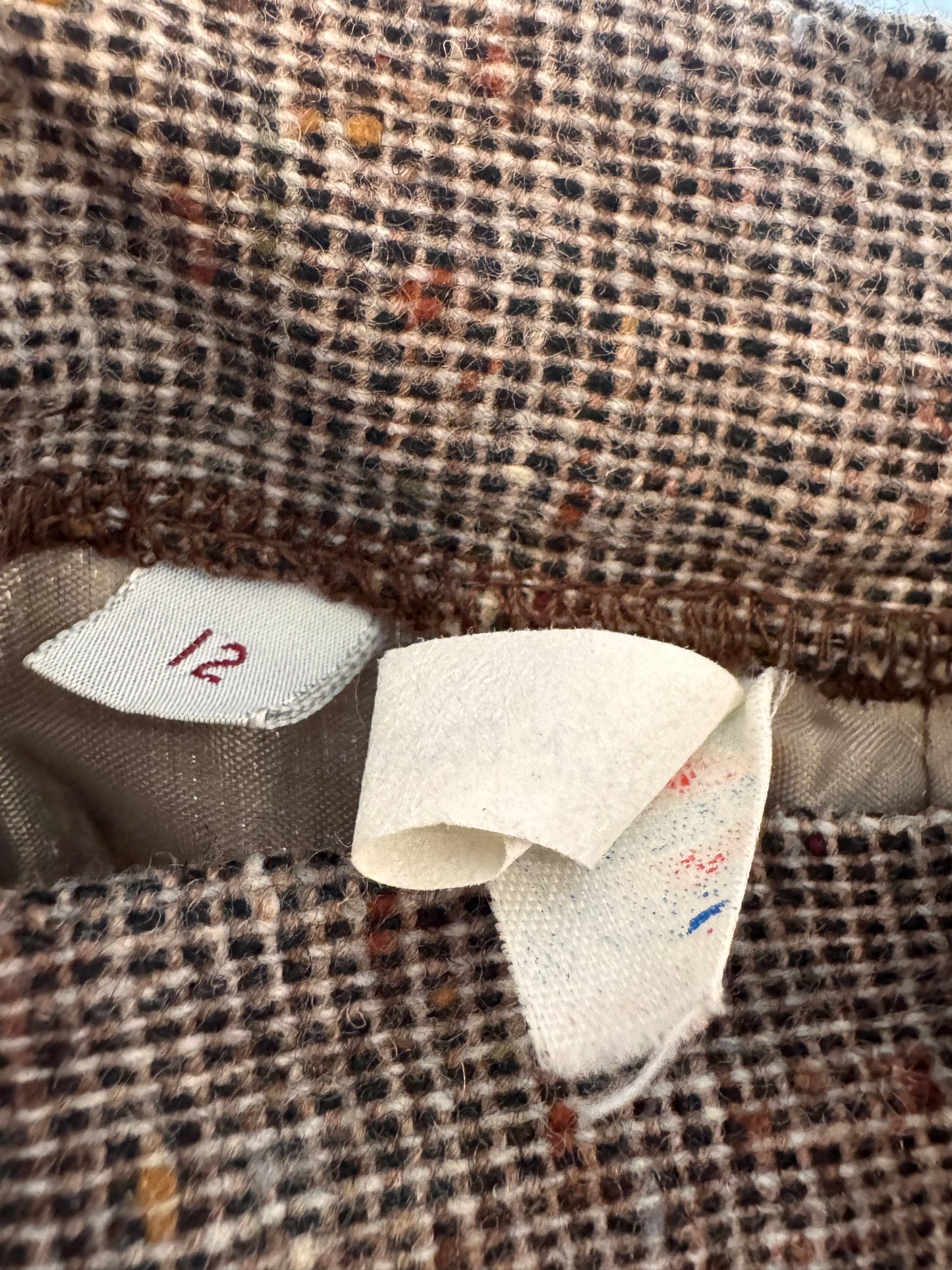 1980s Brown tweed Pleated Trousers