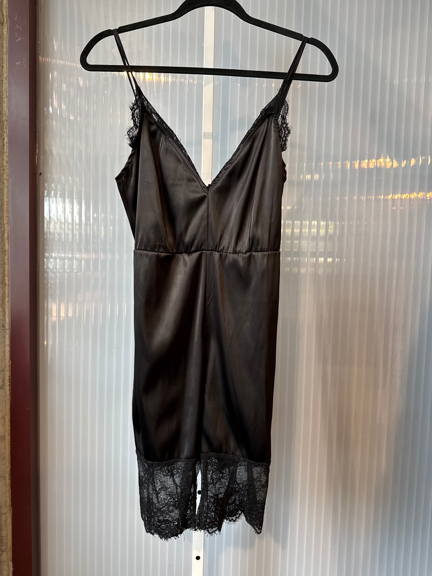 2000s Black Undergarment with Lace Trims