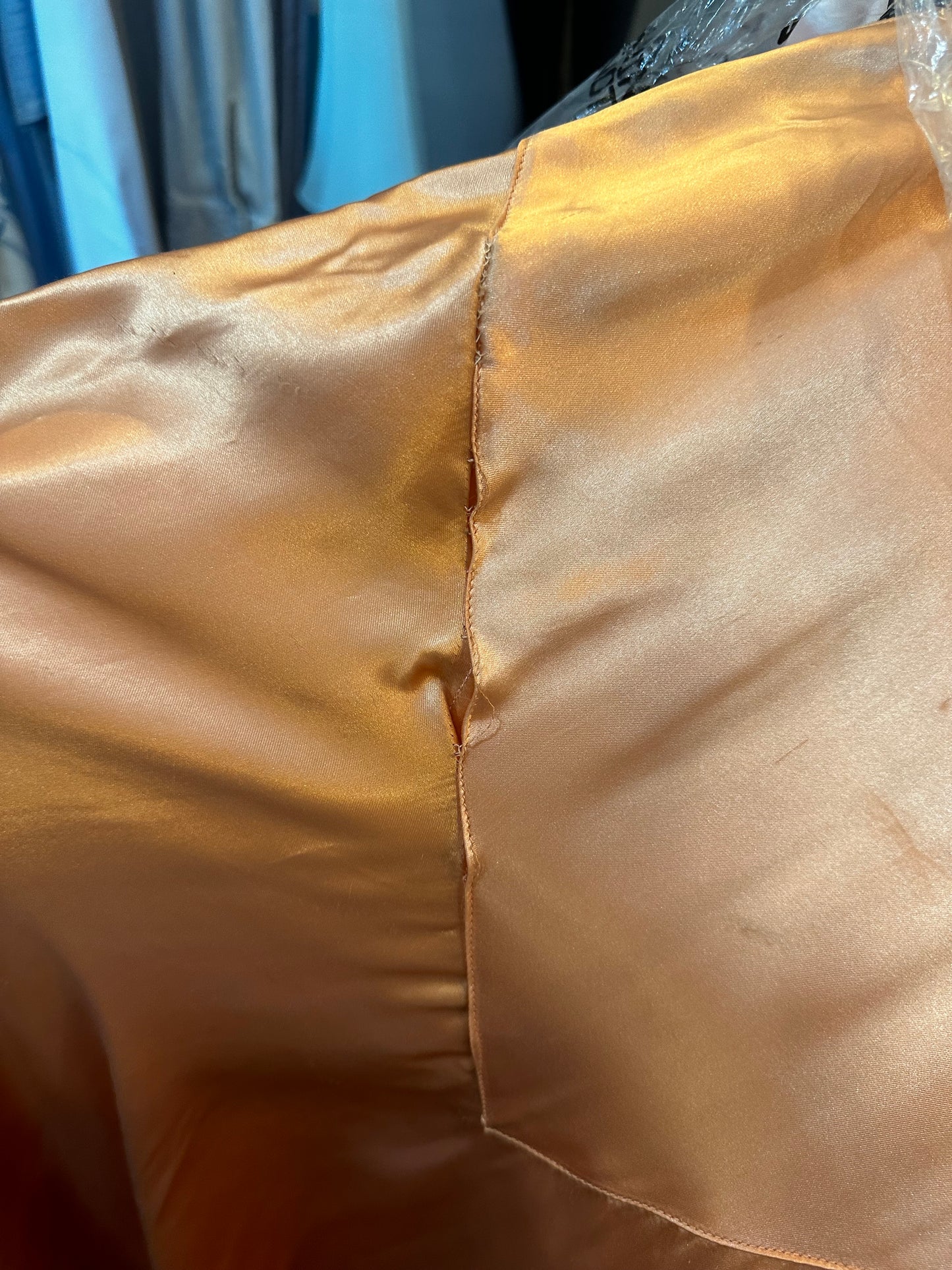 Antique 1920’s Peach Satin Drop-Waist Slip Gown