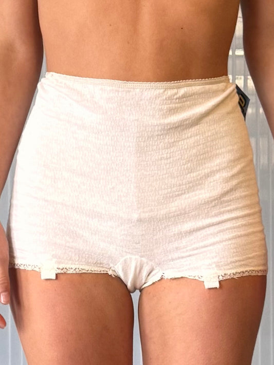 1960s Miss Frillikins White Garter Shorts
