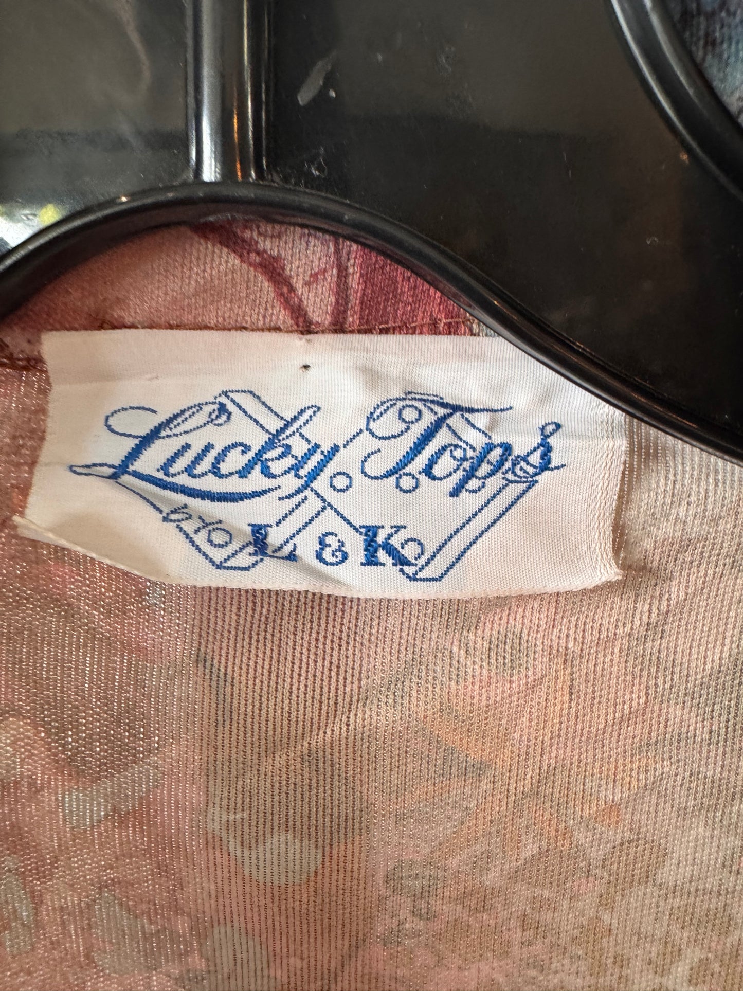 1970s Red & Brown Point Collar Button Up Shirt