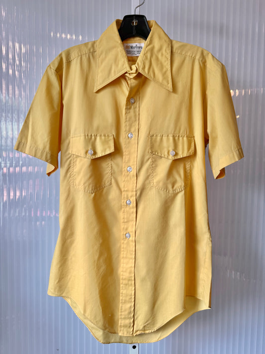 1970s Marlboro Yellow Button Up Shirt